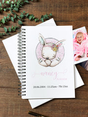 Large Baby Girl Memories Photo Album Scrapbook With Cute Rabbit