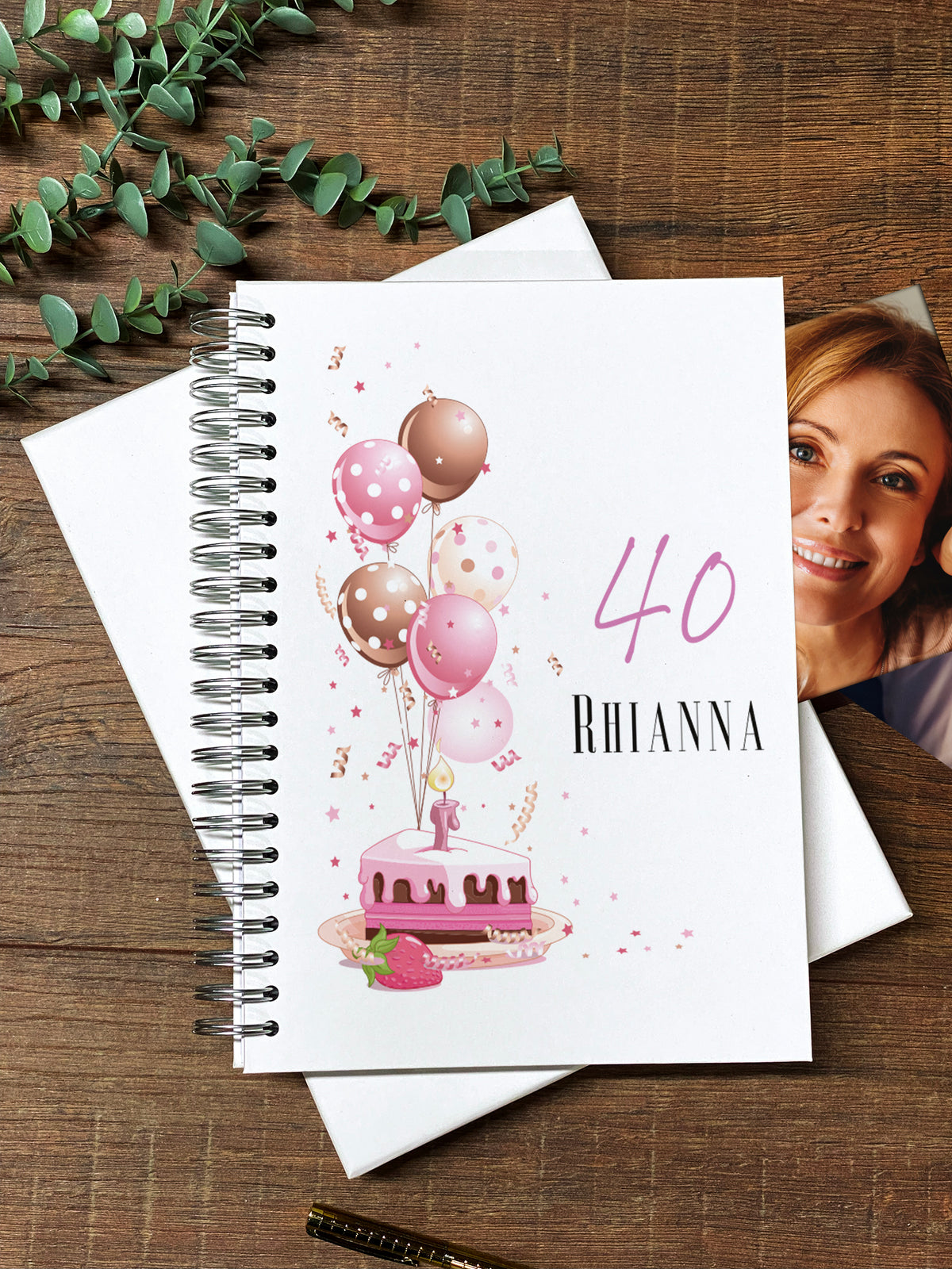 Large A4 Any Age Birthday Photo Album Scrapbook Boxed Gift For Her With Cake