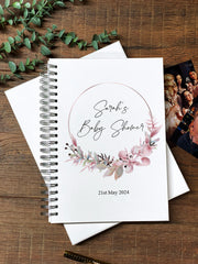Large Baby Shower Album Scrapbook Guest Book Boxed Floral Heart