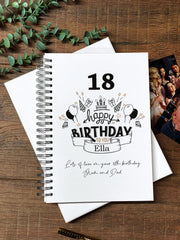 Large A4 Any Age Birthday Photo Album Scrapbook Boxed Gift With Banner 18th 21st 30th 40th 50th 60th 70th