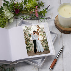 Personalised Large Wedding Photo Album Linen Cover Photo Storage With Custom Photo Design