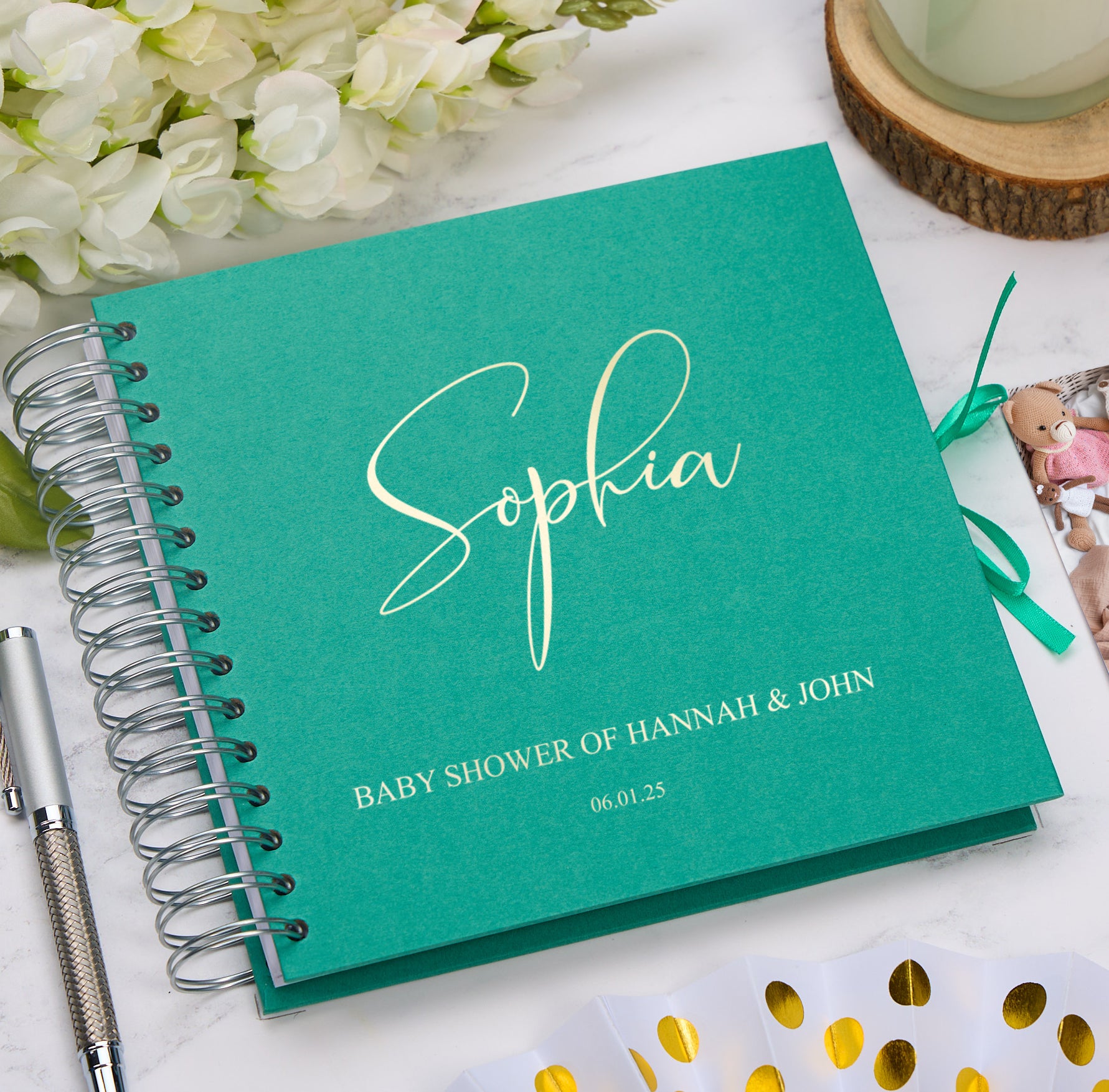 Persoanlised Baby Shower Guest Book With Color Choices Available