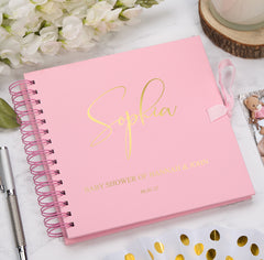 Persoanlised Baby Shower Guest Book With Color Choices Available