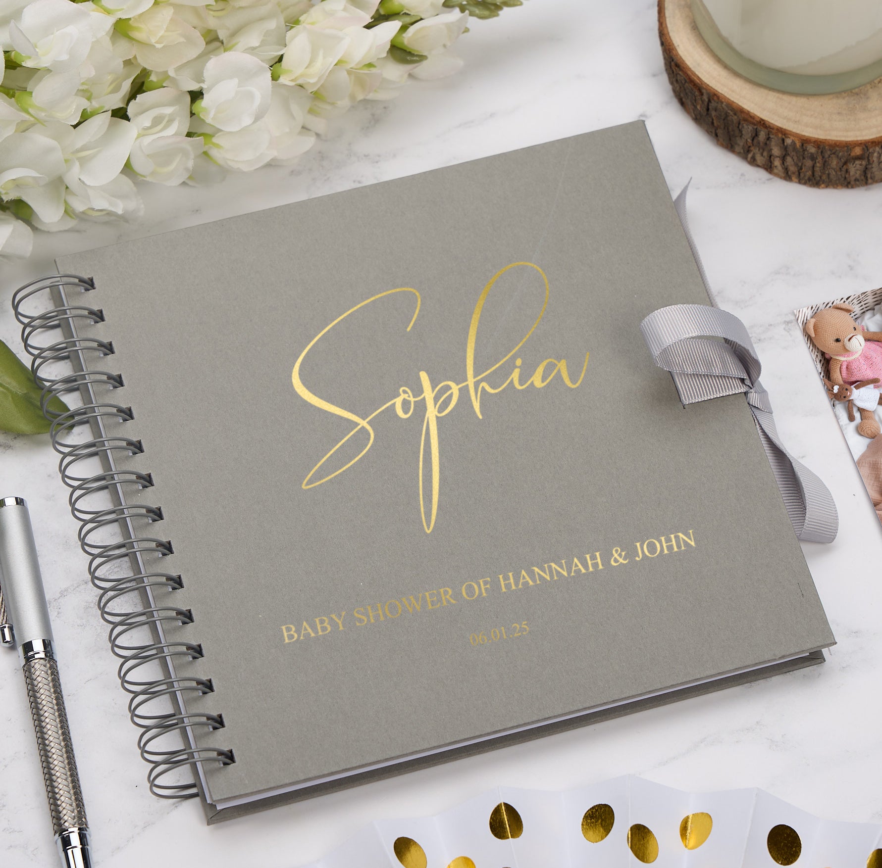 Persoanlised Baby Shower Guest Book With Color Choices Available