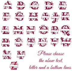 Personalised Merry Christmas Cushion Gift Split Monogram Design