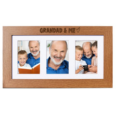 Grandad and Me Wooden Triple Photo Picture Frame 6 x 4