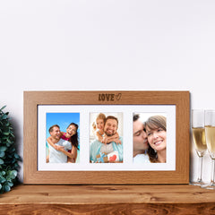 Love Wooden Triple Photo Picture Frame 6 x 4