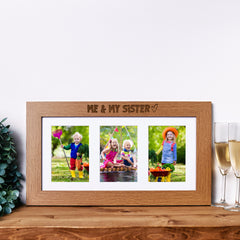 Me and My Sister Wooden Triple Photo Picture Frame 6 x 4