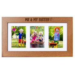 Me and My Sister Wooden Triple Photo Picture Frame 6 x 4