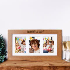Nanny and Us Wooden Triple Photo Picture Frame 6 x 4