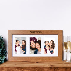 Sisters Wooden Triple Photo Picture Frame 6 x 4