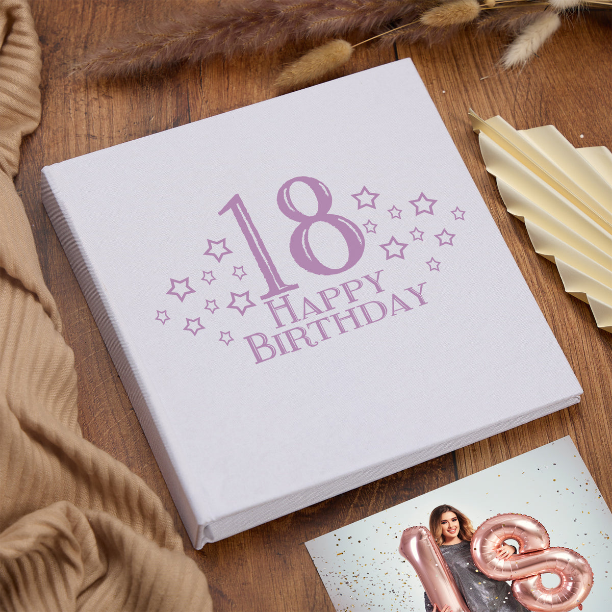 Large Book Bound 18th Birthday Gift For Her Or Him With Star Design Photo Album