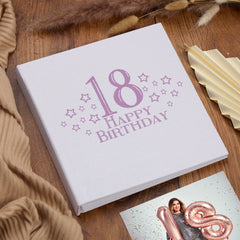 Large Book Bound 18th Birthday Gift For Her Or Him With Star Design Photo Album