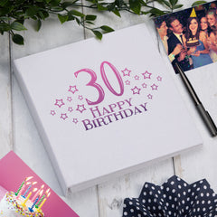 Large Book Bound 30th Birthday Gift For Her Or Him With Star Design Photo Album
