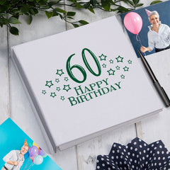 Large Book Bound 60th Birthday Gift For Her Or Him With Star Design Photo Album