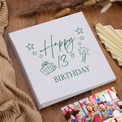 Large Book Bound 13th Birthday Gift For Her Or Him With Present Design Photo Album