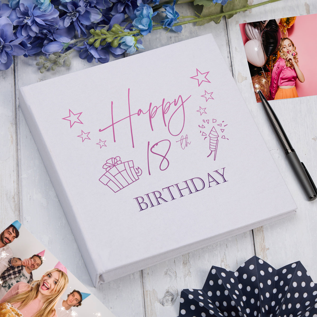 Large Book Bound 18th Birthday Gift For Her Or Him With Present Design Photo Album