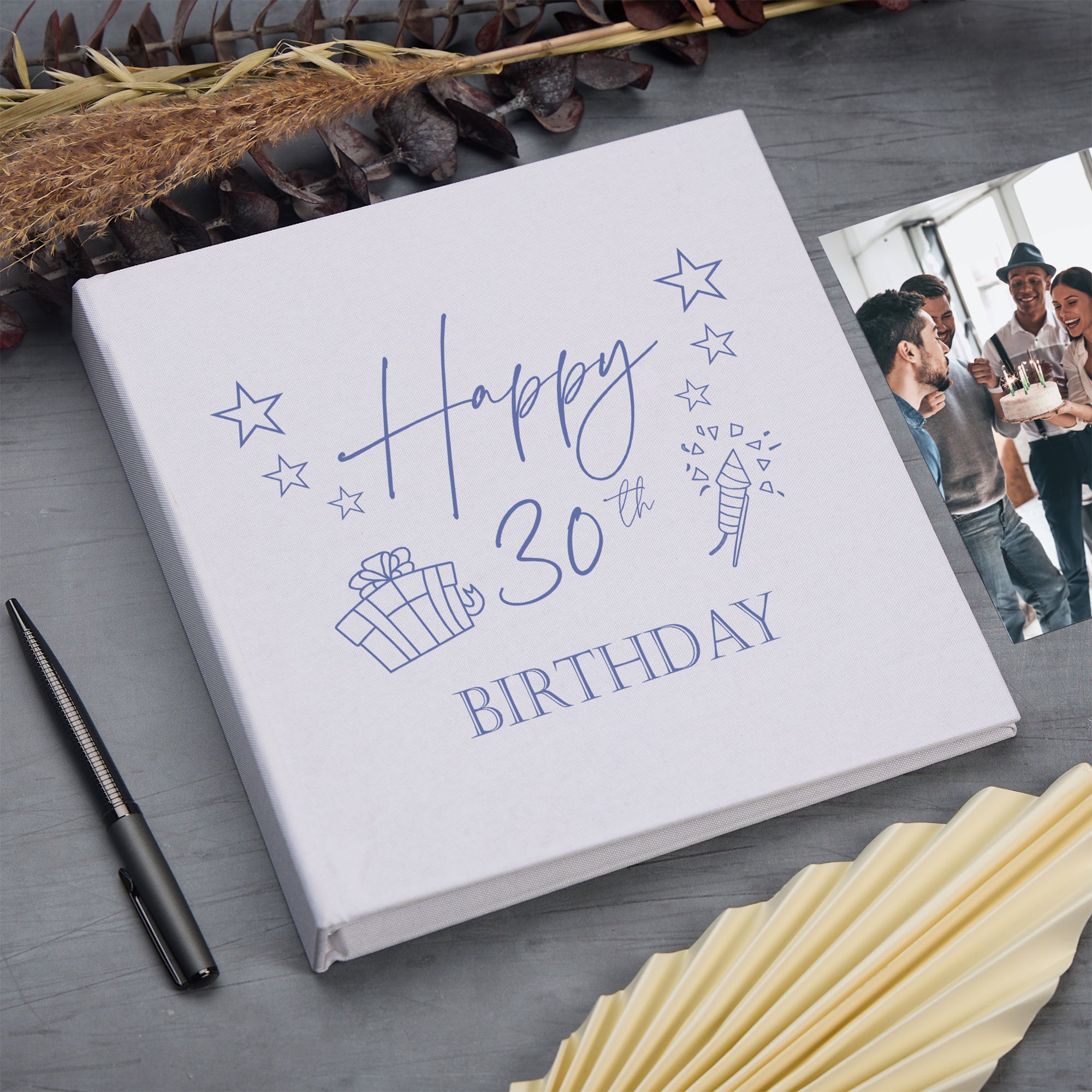 Large Book Bound 30th Birthday Gift For Her Or Him With Present Design Photo Album