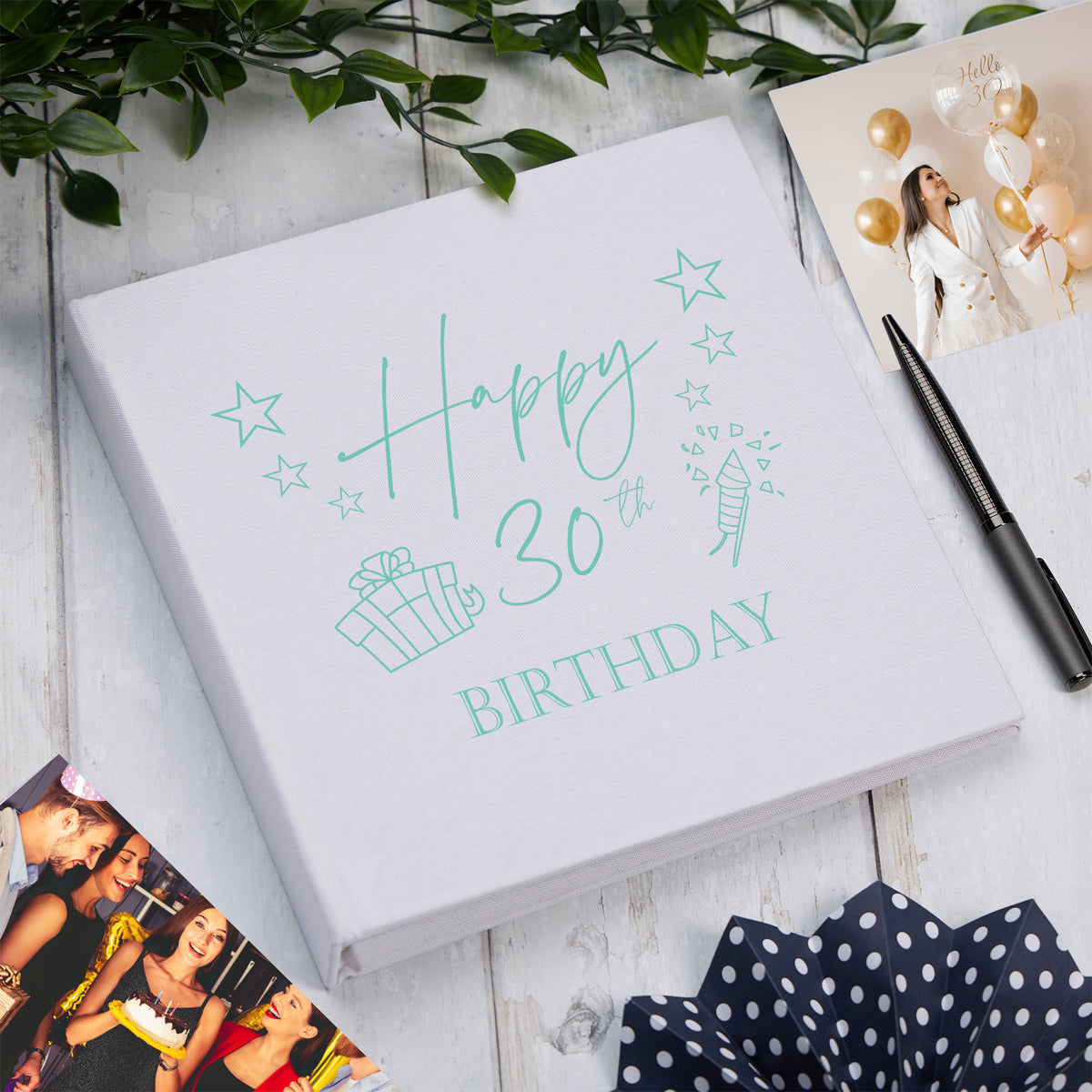 Large Book Bound 30th Birthday Gift For Her Or Him With Present Design Photo Album