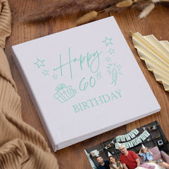 Large Book Bound 60th Birthday Gift For Her Or Him With Present Design Photo Album