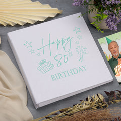 Large Book Bound 80th Birthday Gift For Her Or Him With Present Design Photo Album