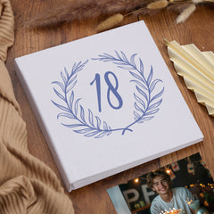 Large Book Bound 18th Birthday Gift For Her Or Him With Laurel Wreath Photo Album
