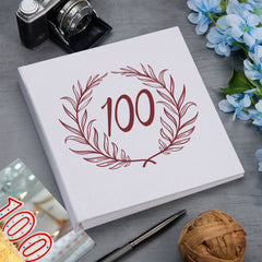 Large Book Bound 100th Birthday Gift For Her Or Him With Laurel Wreath Photo Album