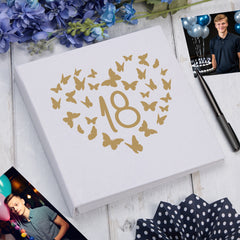 Large Book Bound 18th Birthday Gift For Her Or Him With Butterflies Photo Album