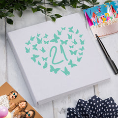 Large Book Bound 21st Birthday Gift For Her Or Him With Butterflies Photo Album