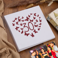 Large Book Bound 30th Birthday Gift For Her Or Him With Butterflies Photo Album