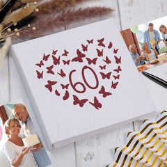 Large Book Bound 60th Birthday Gift For Her Or Him With Butterflies Photo Album