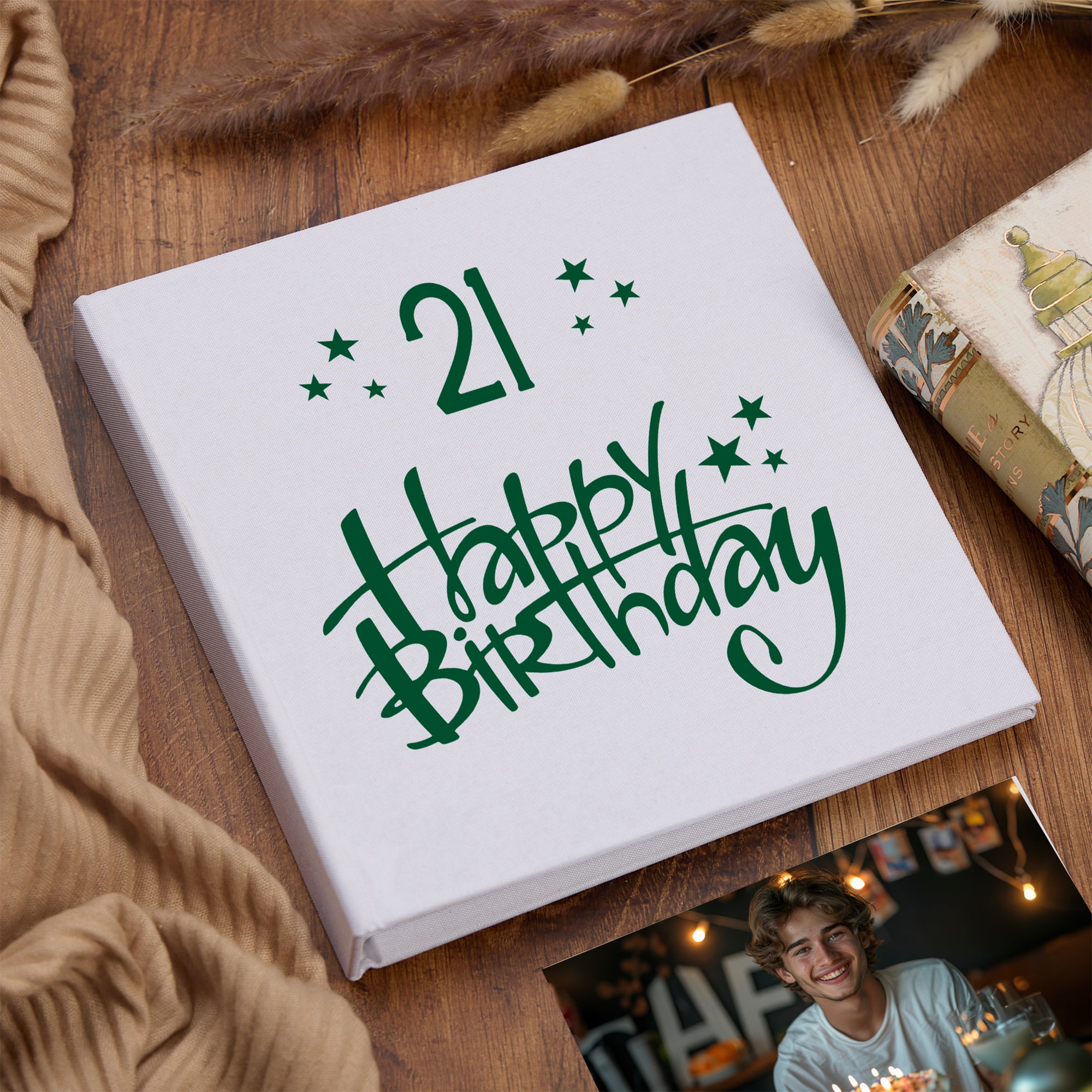Large Book Bound 21st Birthday Gift For Her Or Him Photo Album