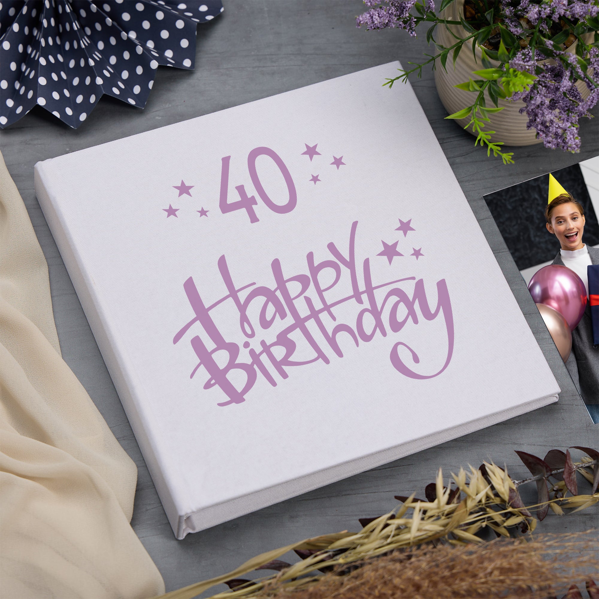 Large Book Bound 40th Birthday Gift For Her Or Him Photo Album