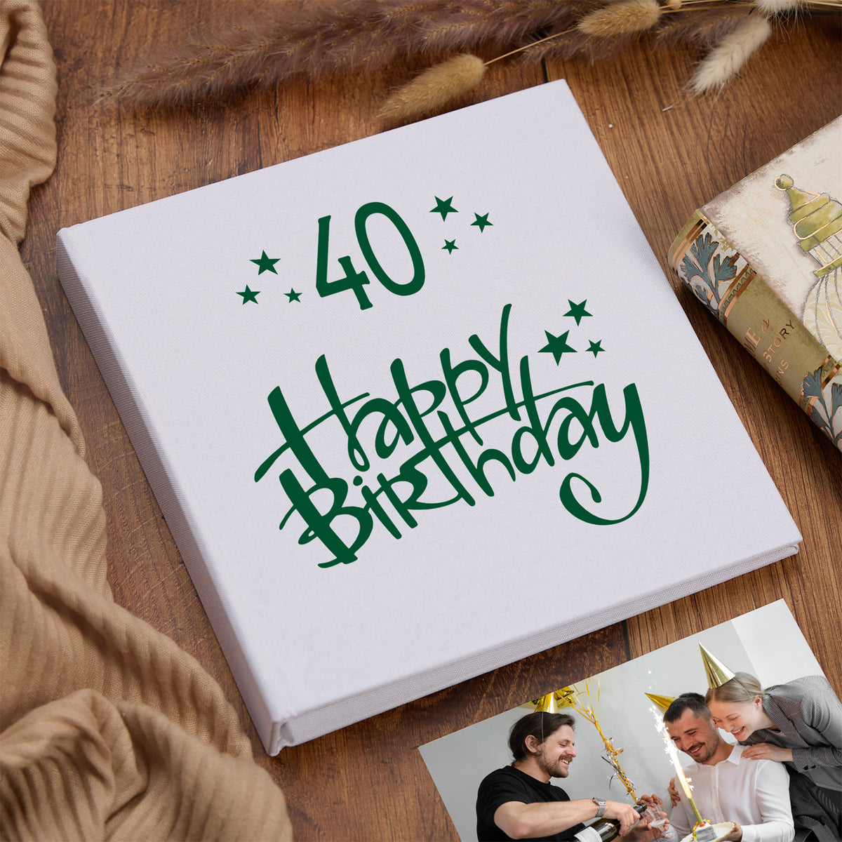 Large Book Bound 40th Birthday Gift For Her Or Him Photo Album
