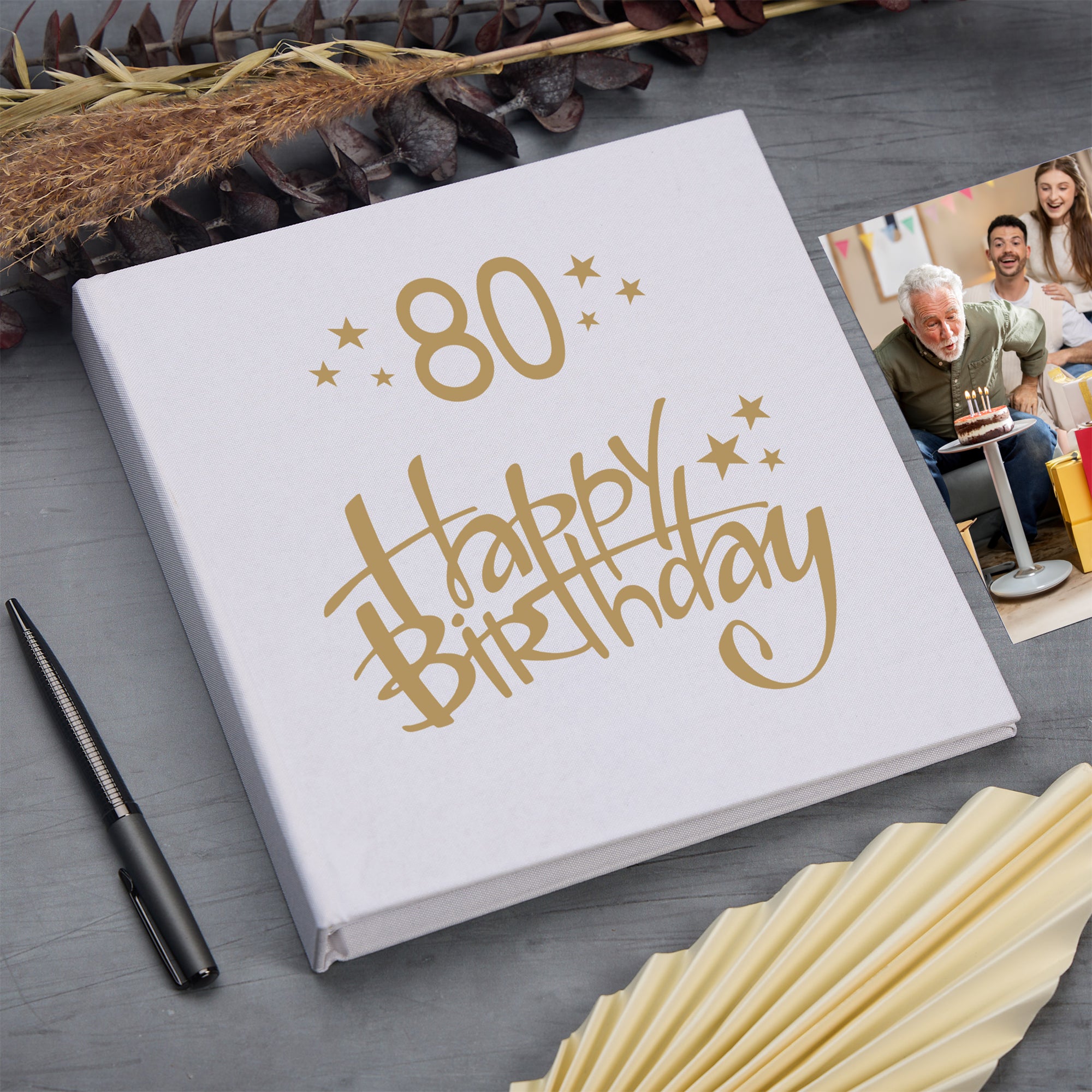Large Book Bound 80th Birthday Gift For Her Or Him Photo Album