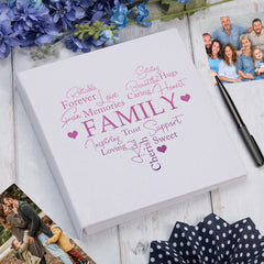 Large Book Bound Family Gift With Word Heart Photo Album photo album ukgiftstoreonline