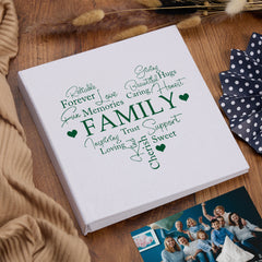 Large Book Bound Family Gift With Word Heart Photo Album photo album ukgiftstoreonline