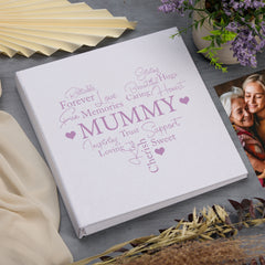 Large Book Bound Mummy Gift With Word Heart Photo Album