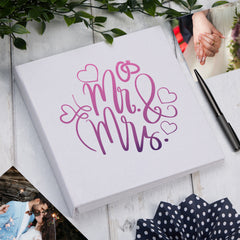 Large Book Bound Mr and Mrs Wedding Hearts Gift Wedding Day Photo Album