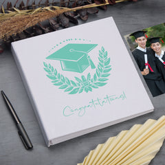 Large Book Bound Graduation Gift With Hat Congratulations Photo Album