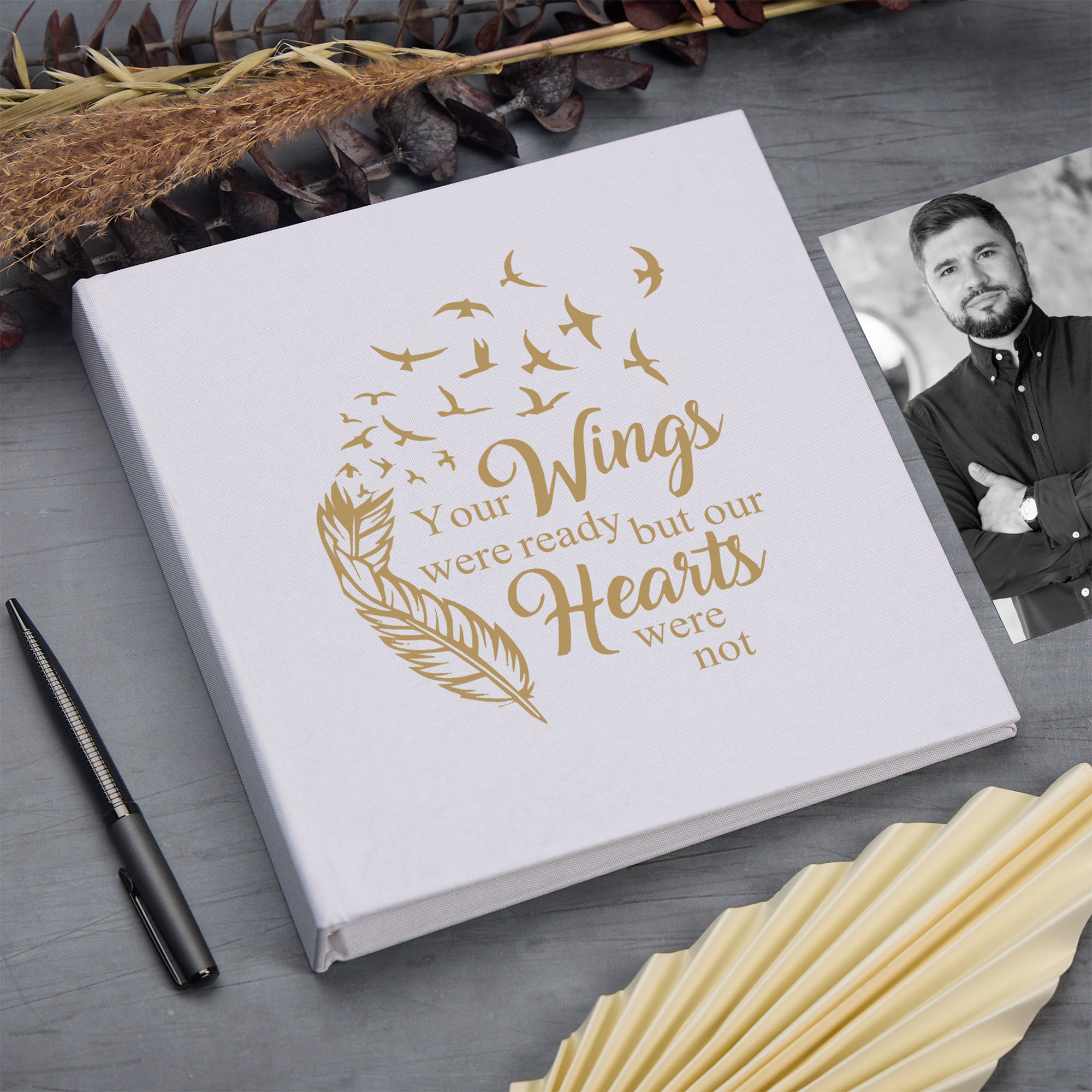 Large Book Bound Your Wings Were Ready But Our Hearts Were Not Memorial Remembrance Photo Album