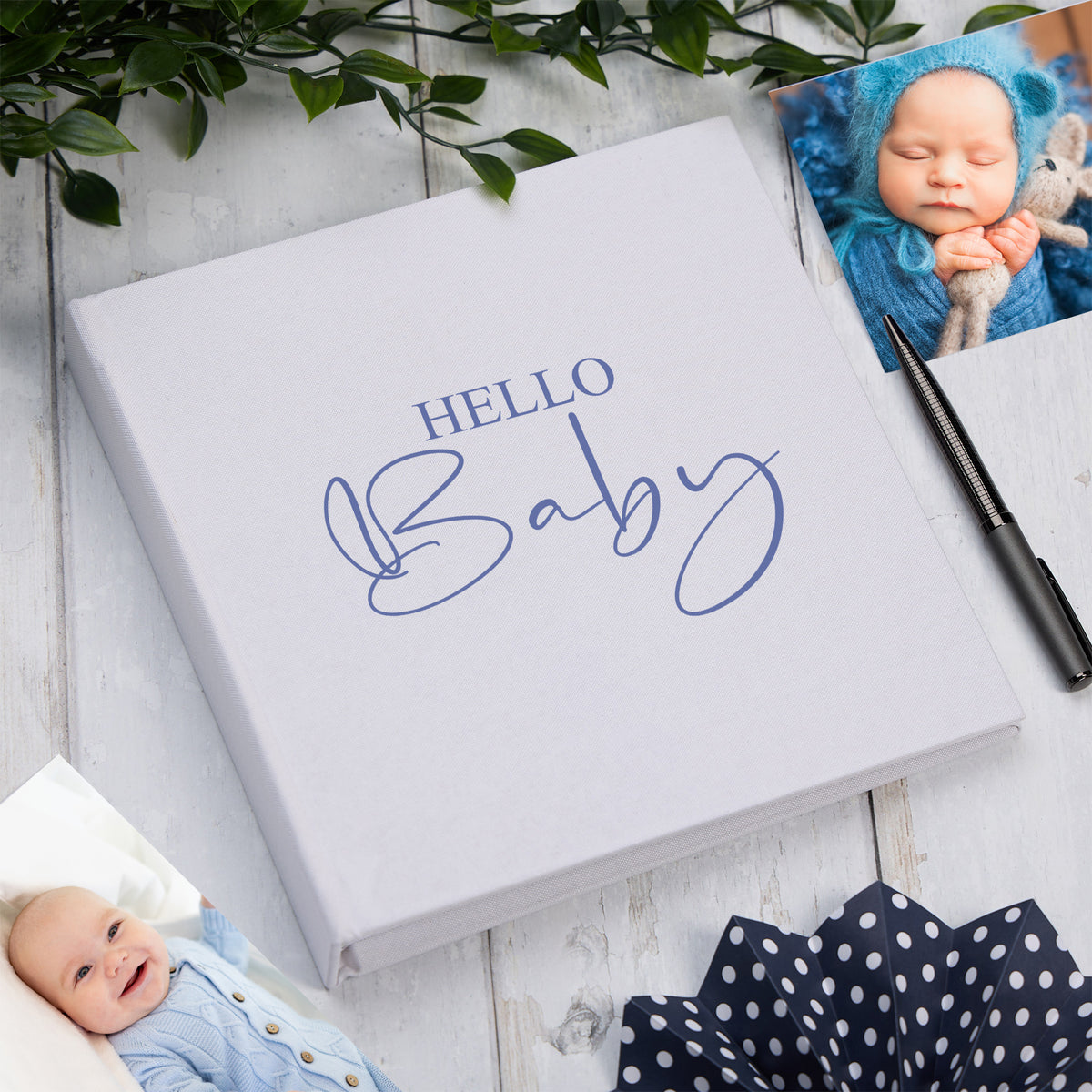 Large Book Bound Hello Baby Gift Photo Album