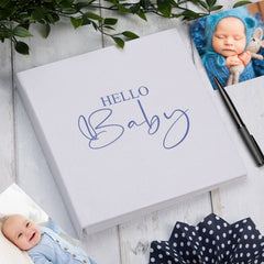 Large Book Bound Hello Baby Gift Photo Album