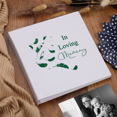 Large Book Bound In Loving Memory Feather Memorial Remembrance Photo Album