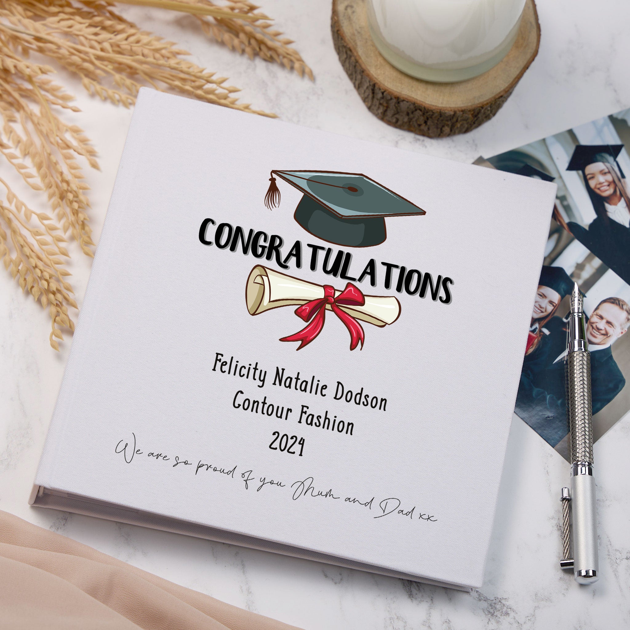 Graduation Abuk Large Book Bound Personalised Congratulations Graduation Photo Album ...
