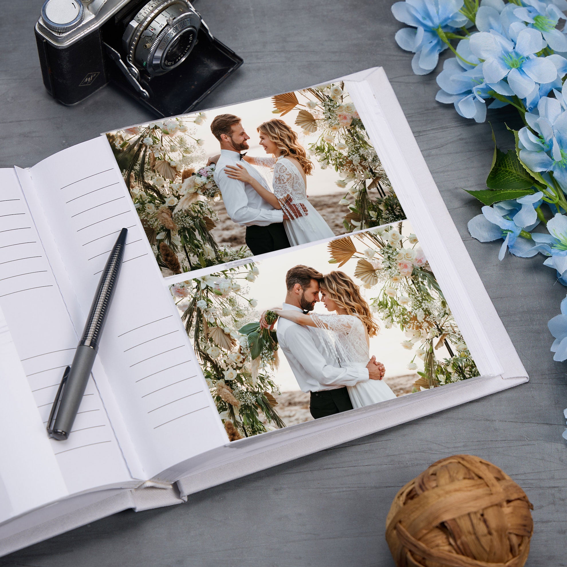 Personalised Large Book Bound Custom Photo Wedding Album Elegant Wedding Day Memory Album