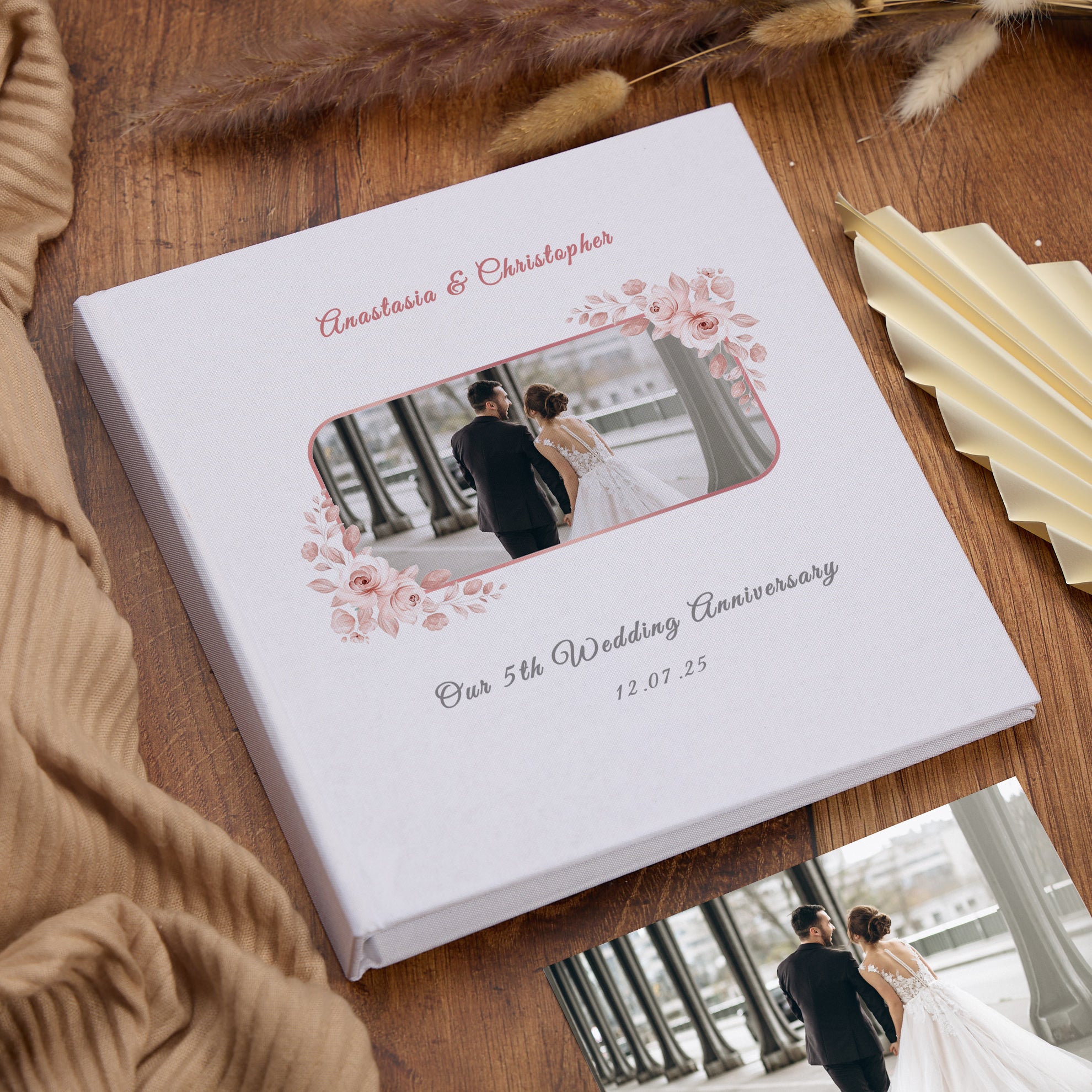 Personalised Large Book Bound Our 5th Wedding Anniversary Photo Album Custom Photo Wedding Day Memory Keepsake Anniversary Gifts