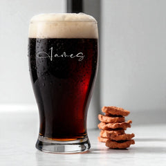 Personalised Tulip Beer Glass Gift any Name Engraved