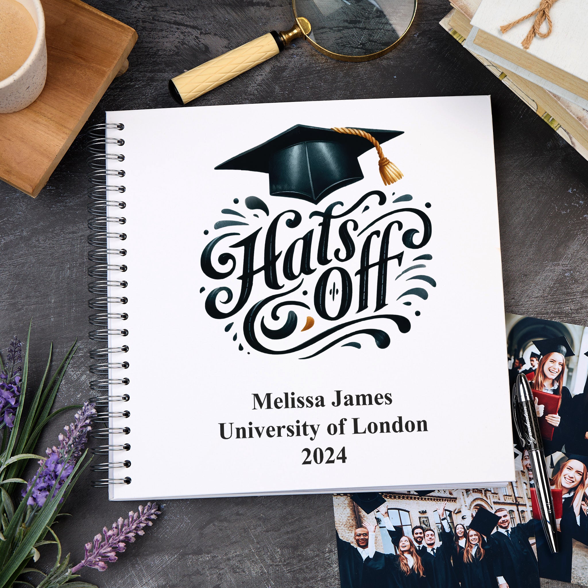 Large Graduation Photo Album Scrapbook  Boxed Hats Off