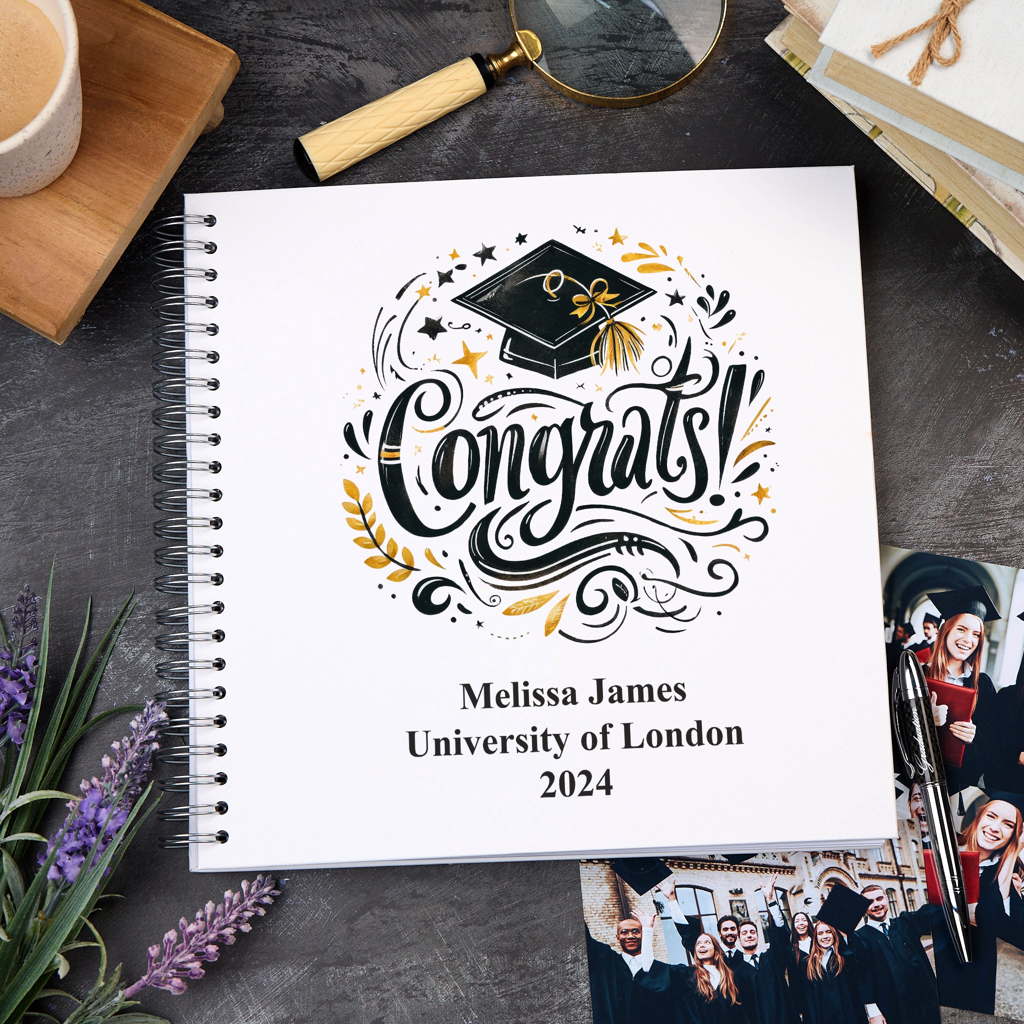Large Graduation Photo Album Scrapbook  Boxed Congratulations